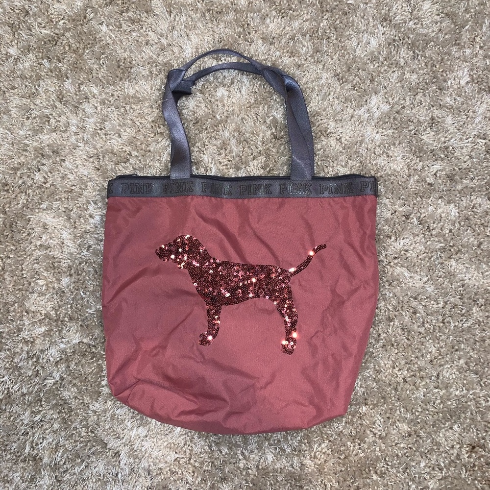 PINK Victoria’s Secret pink dog zip-up book bag